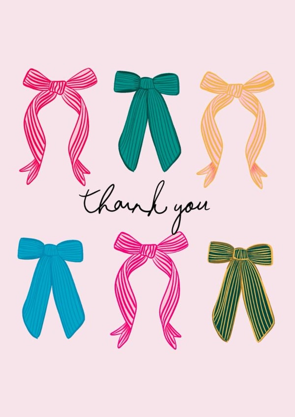 Pretty Thank You Card - Bows created by Fi Moszoro