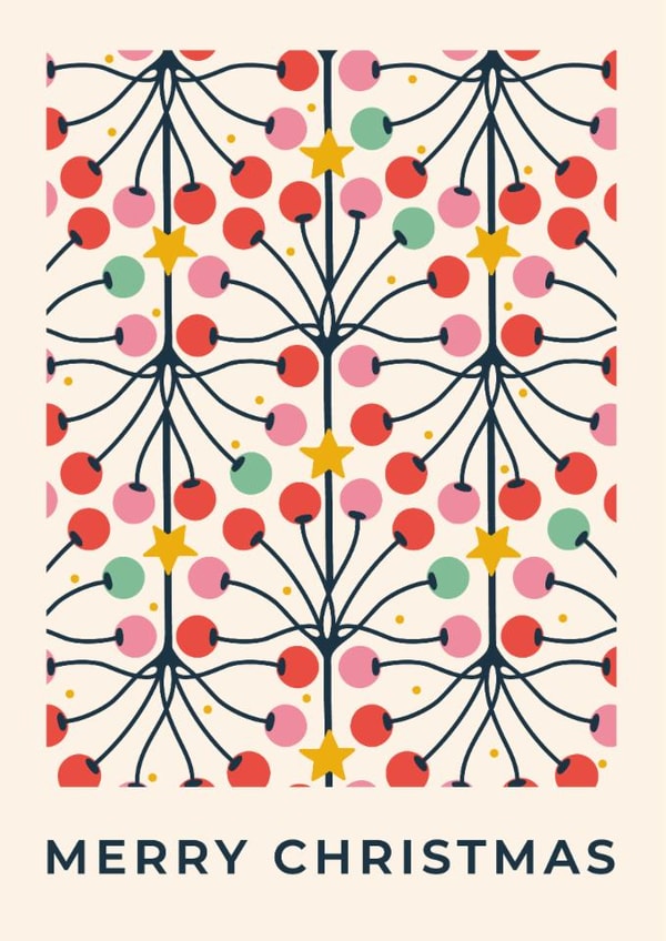 Arty Christmas Card - Retro Festive Berries created by Taya Cosgrove