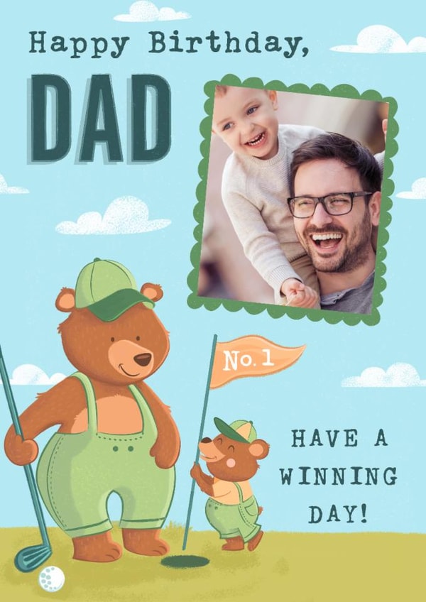 Cute Birthday Card - For Dad - From The Kids - Golf created by Dalia Clark Design