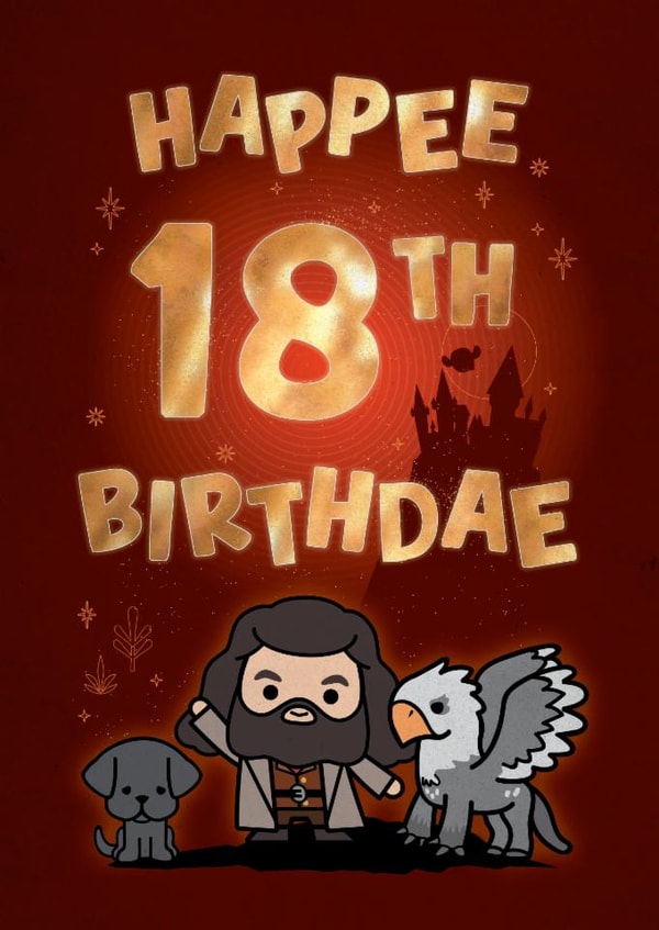 Cute Birthday Card - 18th - Harry Potter created by Cardology