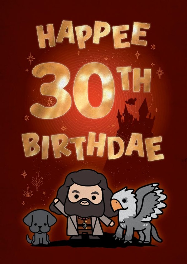 Cute Birthday Card - 30th - Harry Potter created by Cardology