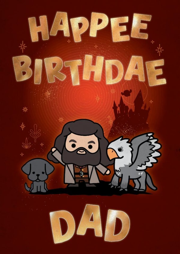 Cute Birthday Card - For Dad - Harry Potter created by Cardology
