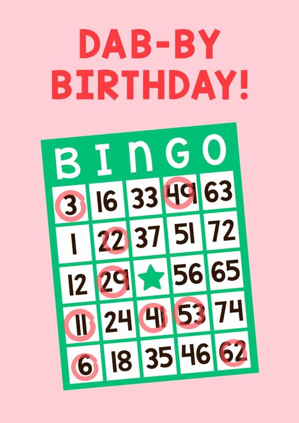 Funny Birthday Card - Bingo Card created by Of Life & Lemons Ltd.
