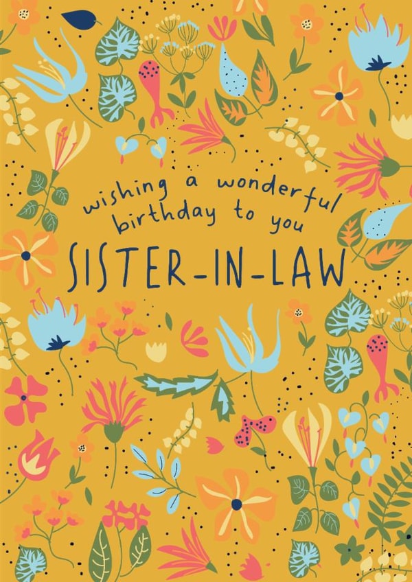 Pretty Birthday Card - For Sister-In-Law - Flowers created by @Laura Lonsdale Designs