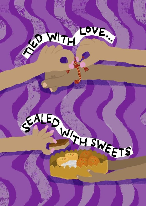 Cute Faith Card - Raksha Bandhan - Tied With Love - Sealed With Sweets created by The Playful Indian
