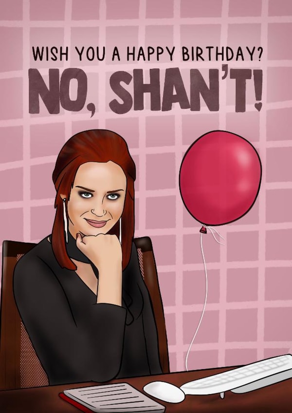 Funny Birthday Card - The Devil Wears Prada - No, Shan't created by I Draw Stuff 