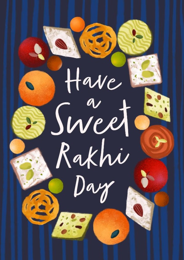 Fun Faith Card - Rakhi Day - Sweets created by Debbie Daley Illustrations