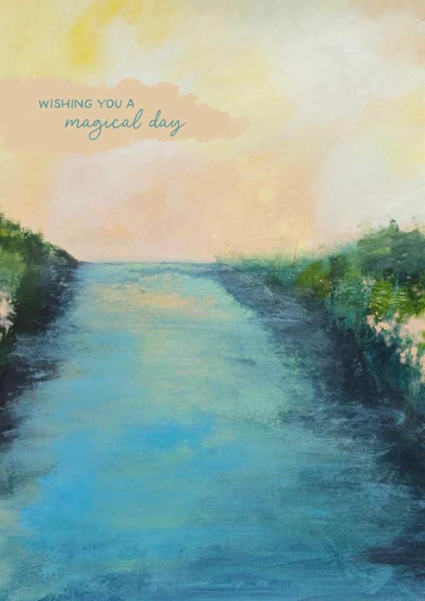 Arty Birthday Card - Riverside Landscape created by Heidi Clawson Art