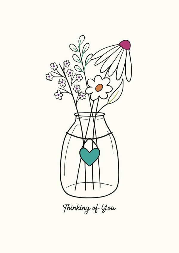 Classic Thinking Of You Card - Flowers - Vase created by Kirsty Miller