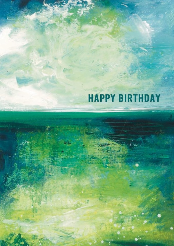 Arty Birthday Card - Abstract Sea Painting created by Heidi Clawson Art