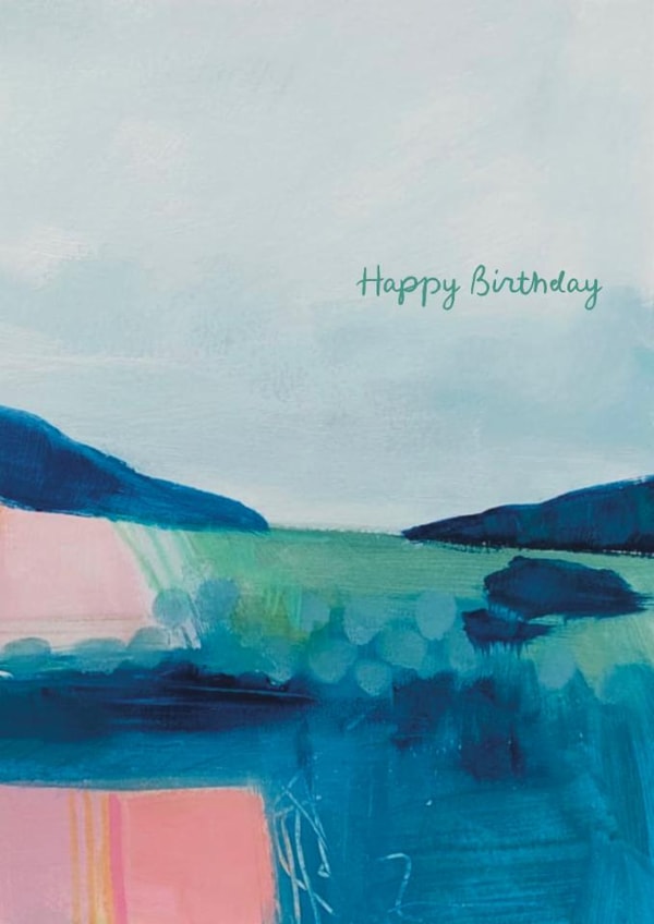 Arty Birthday Card - Abstract Landscape created by Heidi Clawson Art