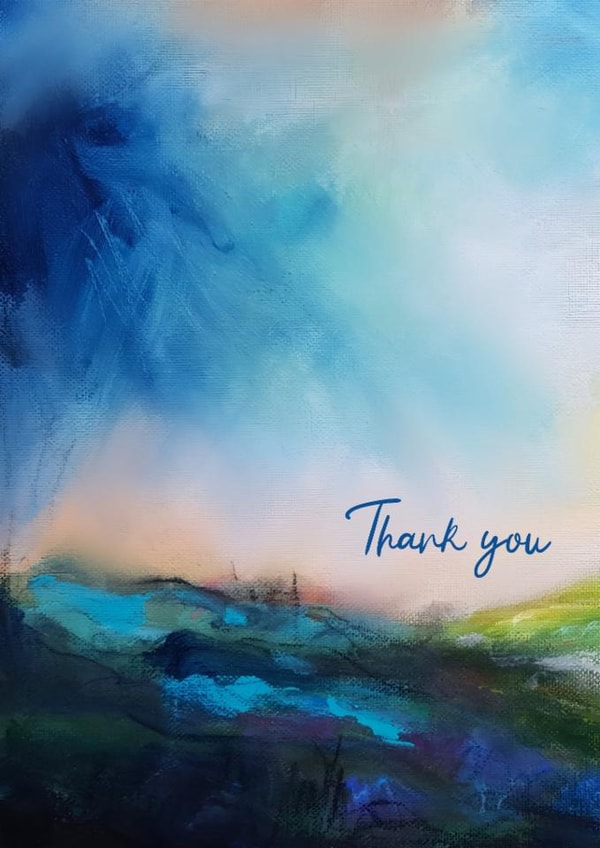 Arty Thank You Card - Painted Landscape created by Heidi Clawson Art
