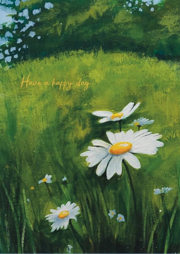 Traditional Birthday Card - Daisies created by Heidi Clawson Art