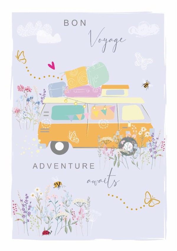Bon Voyage Campervan Card - Adventure Awaits - New Beginnings created by SABIVO Design by Sabina