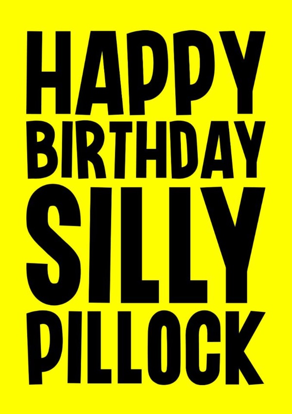 Funny Birthday Card - Silly Pillock created by Blind Faith