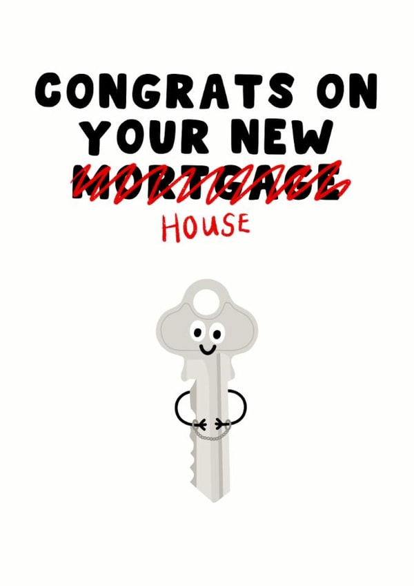 Funny New Home Card - Congrats - New Mortgage - House created by Pink Peach Cards