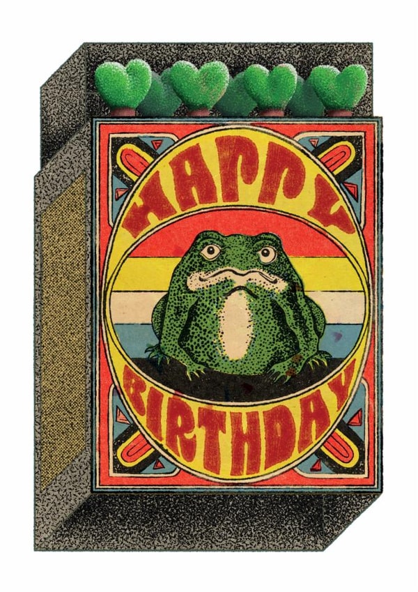 Arty Birthday Card - Toad - Match Box created by OBJECTABLES