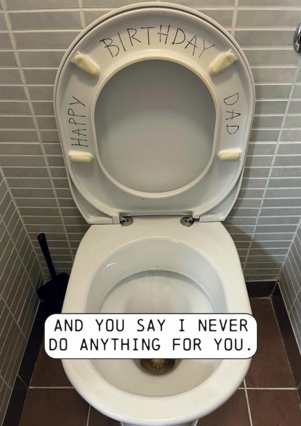 Funny Birthday Card - For Dad - Toilet created by OBJECTABLES