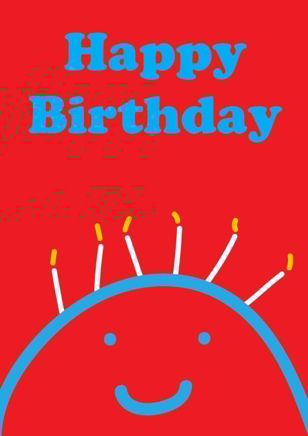 Cute Birthday Card - Smiley Face - Candles created by OBJECTABLES