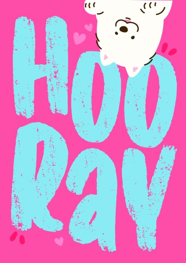 Say hooray with this cute congratulations card for your friend or family member created by Stanley and Dot Studio