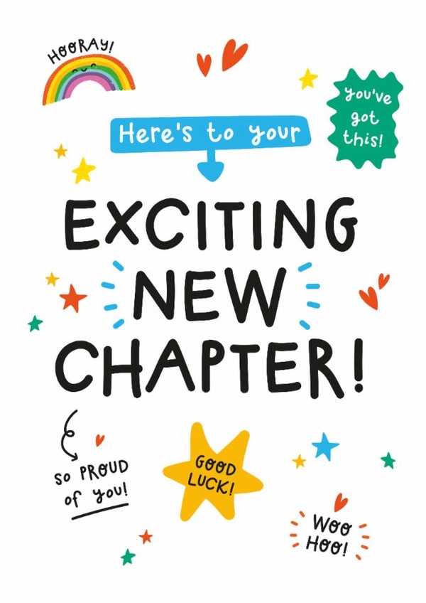 Cute Good Luck Card - Exciting New Chapter created by Twisted Haggis