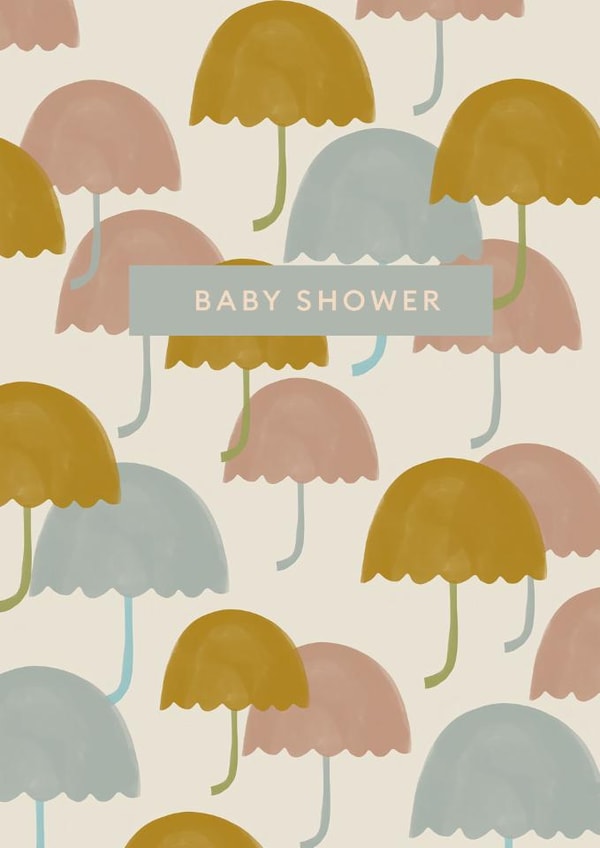 Classic New Baby Card - Baby Shower - Umbrellas created by Fiona Fawcett