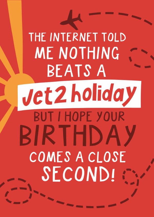 Funny Birthday Card - Jet2 Holiday created by Running with Scissors