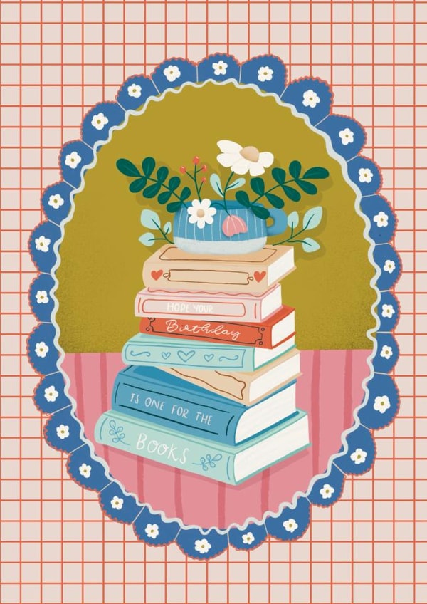 Whimsical Birthday Card for Book Lovers created by Donna Moran Designs