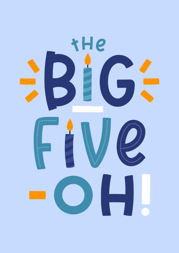 Classic Birthday Card - 50th - Big Five-Oh created by Joanne Hawker