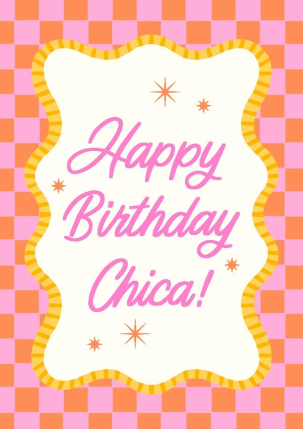 Arty Birthday Card - For Her - Happy Birthday Chica! created by Violet and Alfie