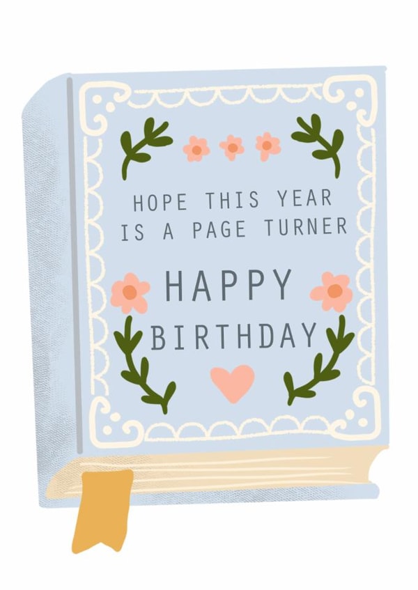Classic Birthday Card - For Her - Page Turner - Book created by Kathrin Legg