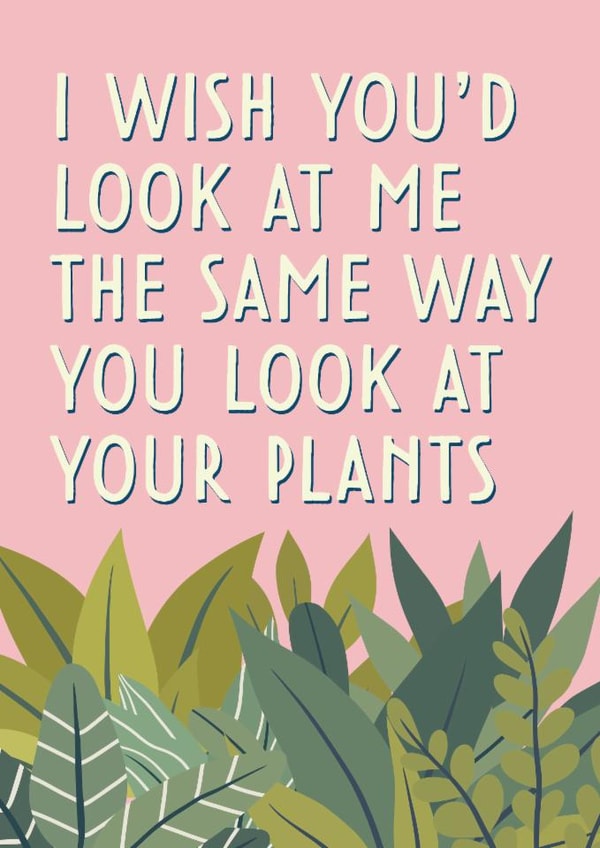 Funny romantic card for a houseplant lover | Valentine's, anniversary created by Jordan Demuth