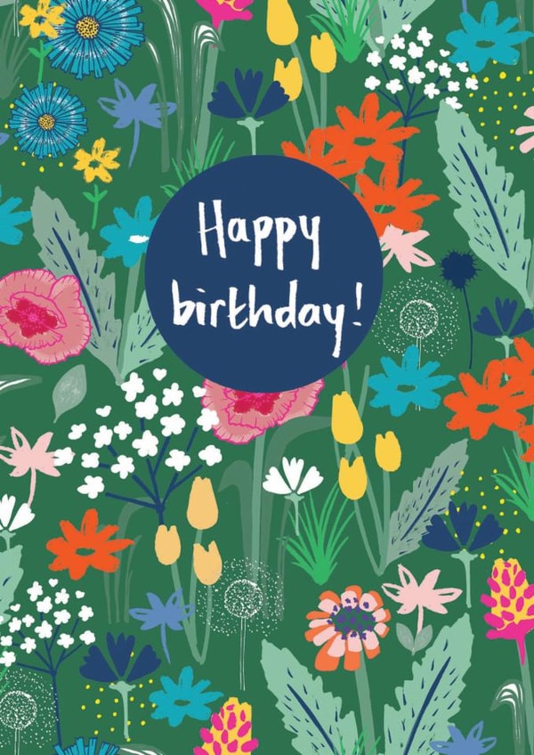Pretty Birthday Card - Flowers - For Her created by martha and hepsie ltd