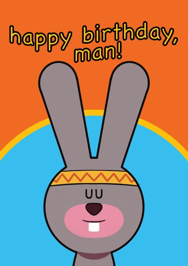 Cute Hey Duggee birthday hippy rabbit bunny for child created by Becky Alice