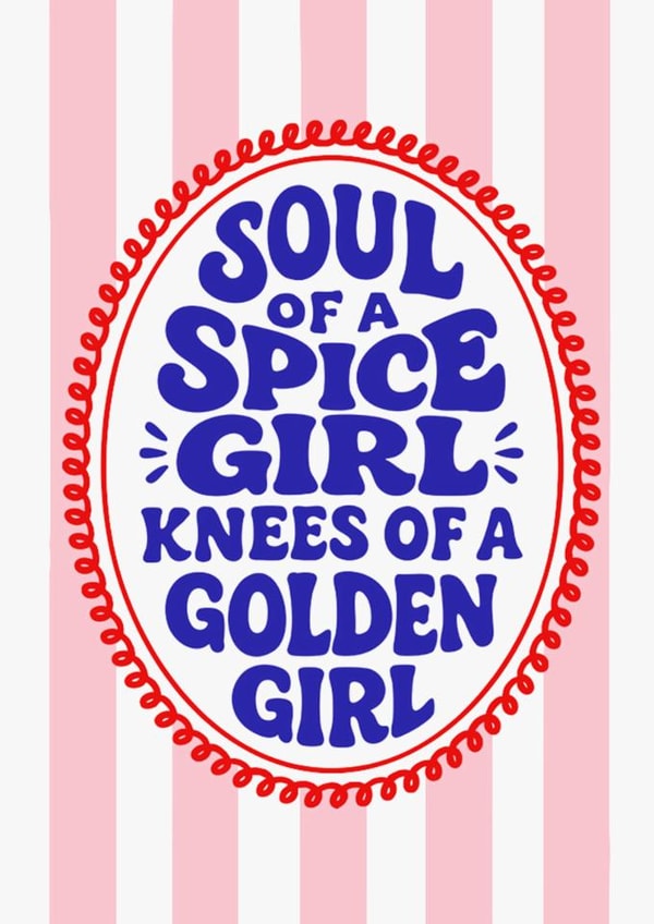 Funny Birthday Card for Her - Soul Of A Spice Girl - Midlife Birthday created by Of Life & Lemons Ltd.