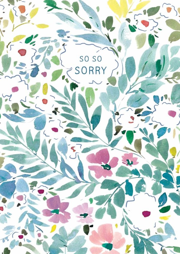 Classic Sympathy Card - Flowers - So So Sorry created by Rebecca Prinn