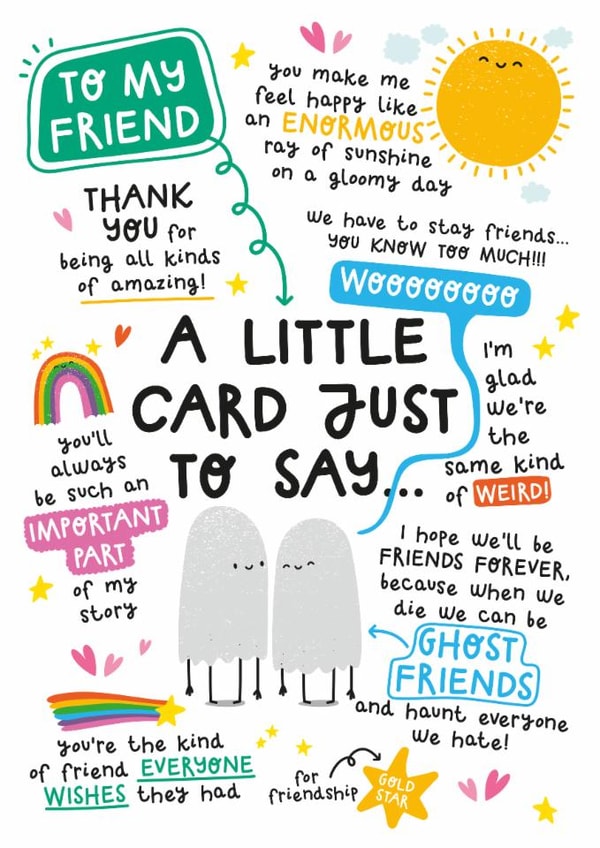 Cute Thank You/Love & Friendship Card - For Friend - A Little Card Just To Say created by Twisted Haggis
