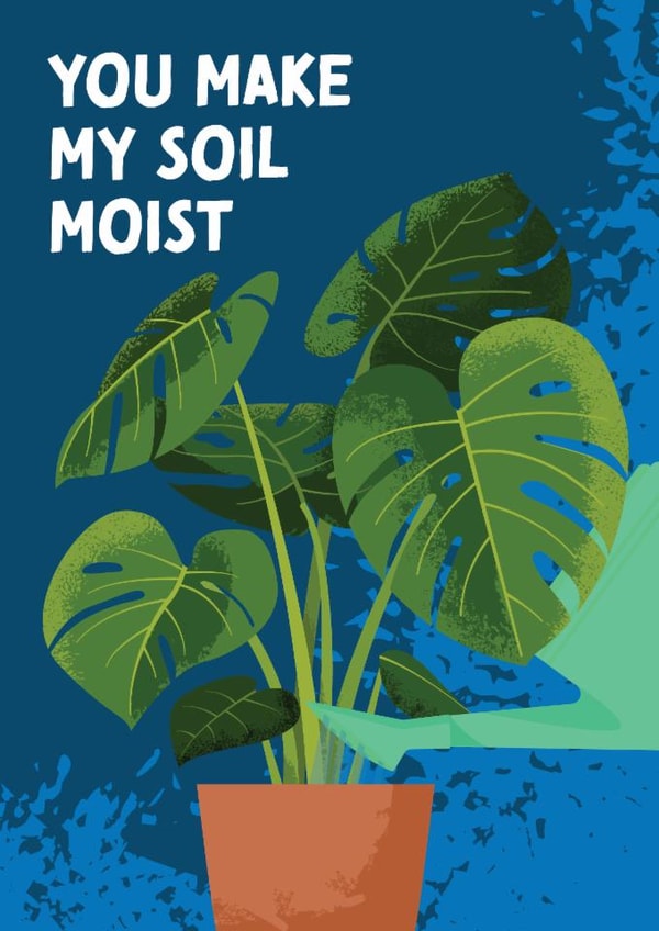 Cheeky houseplant card for the plant lover in your life created by Jordan Demuth