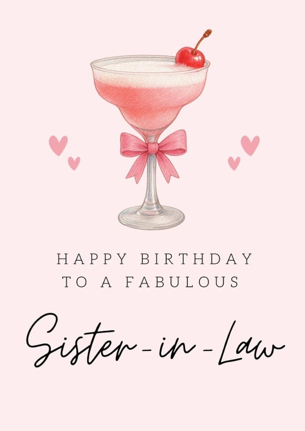 Classic Birthday Card - For Sister-In-Law - Cocktail created by Hello Fridays Studio