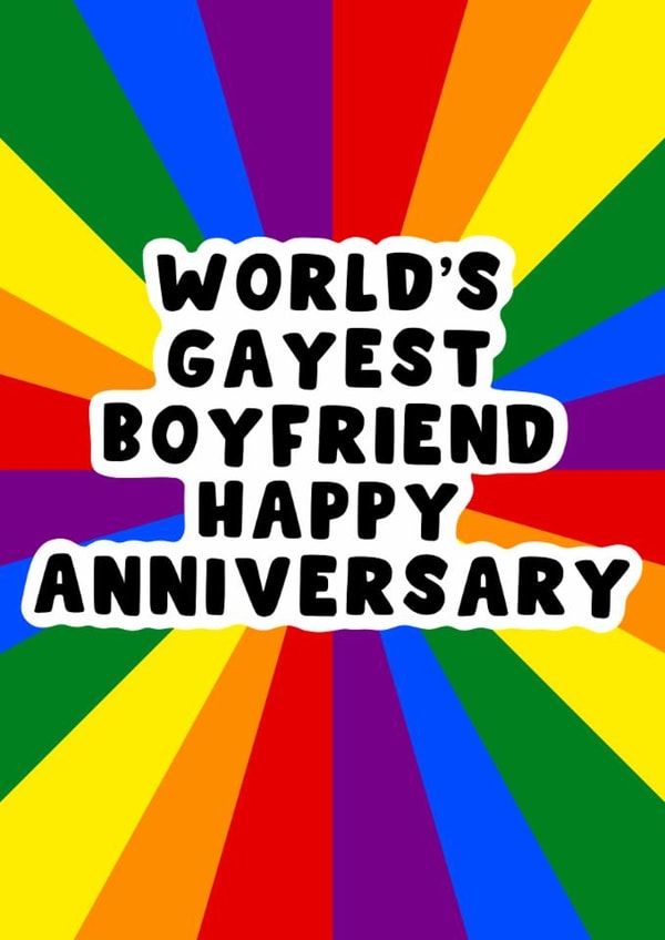 Fun Anniversary Card - For Boyfriend - World's Gayest Boyfriend created by Pink Peach Cards