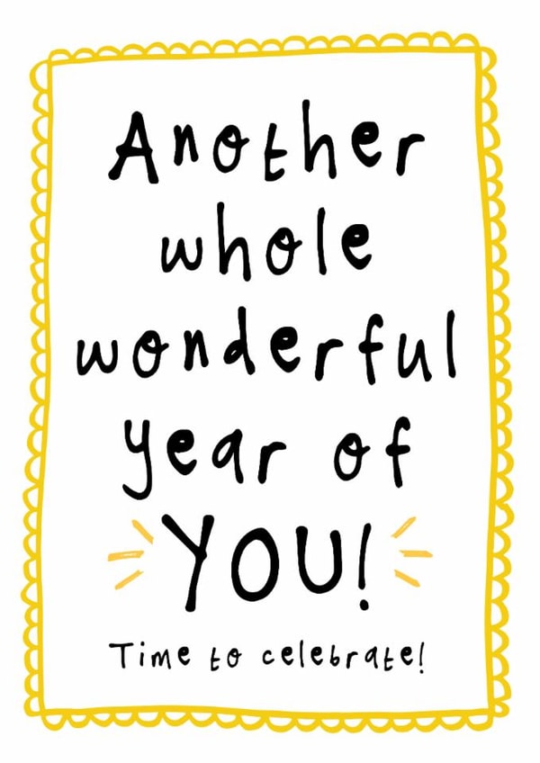 Classic Birthday Card - Wonderful Year Of You created by Bow & Bell