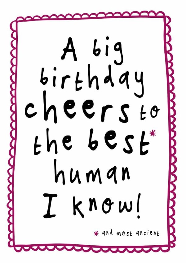 Funny Birthday Card - Best Human Ever created by Bow & Bell