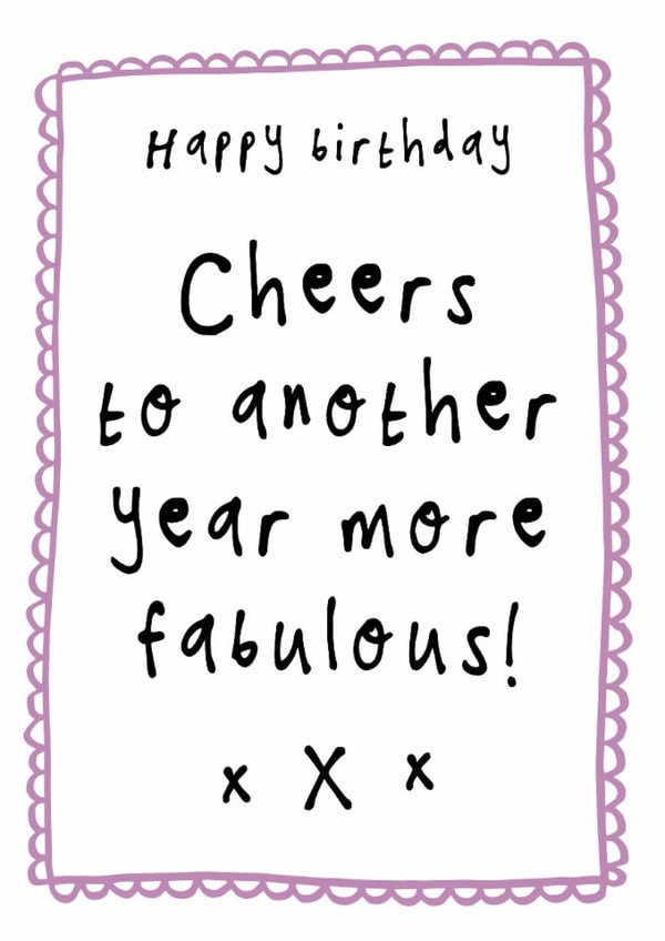 Classic Birthday Card - Another Year More Fabulous created by Bow & Bell