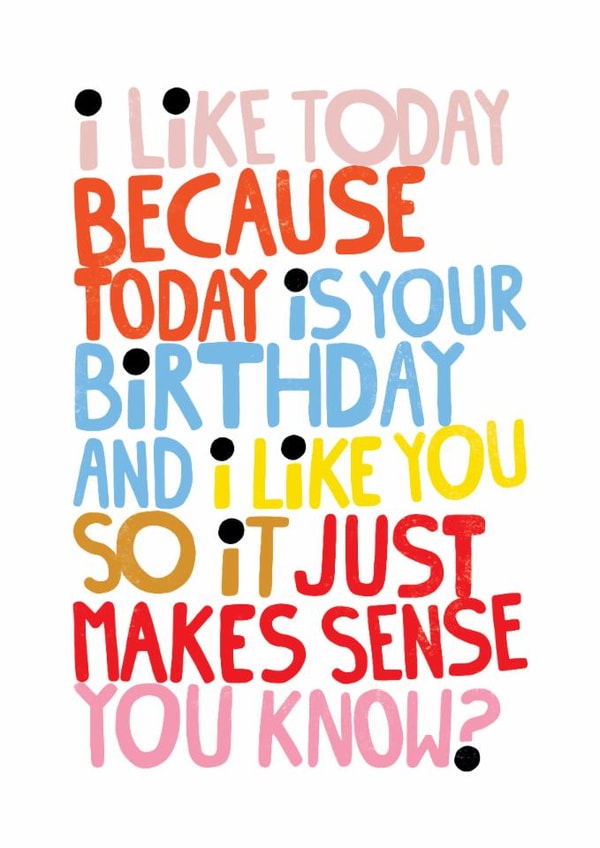 Cute Birthday Card – Kate Smith Co. - Quirky Message in Playful Block Letters created by Danilo