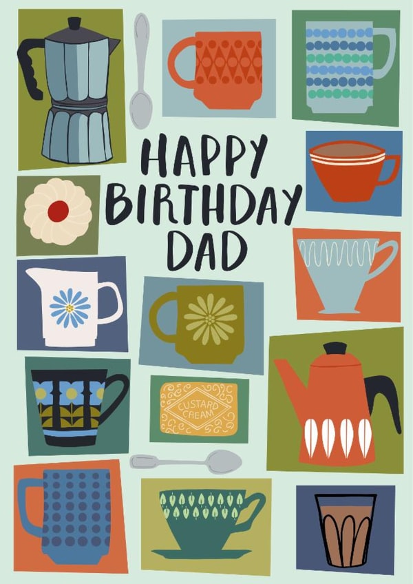 Classic Birthday Card - For Dad - Coffee Mugs created by Nina Raby - Jones