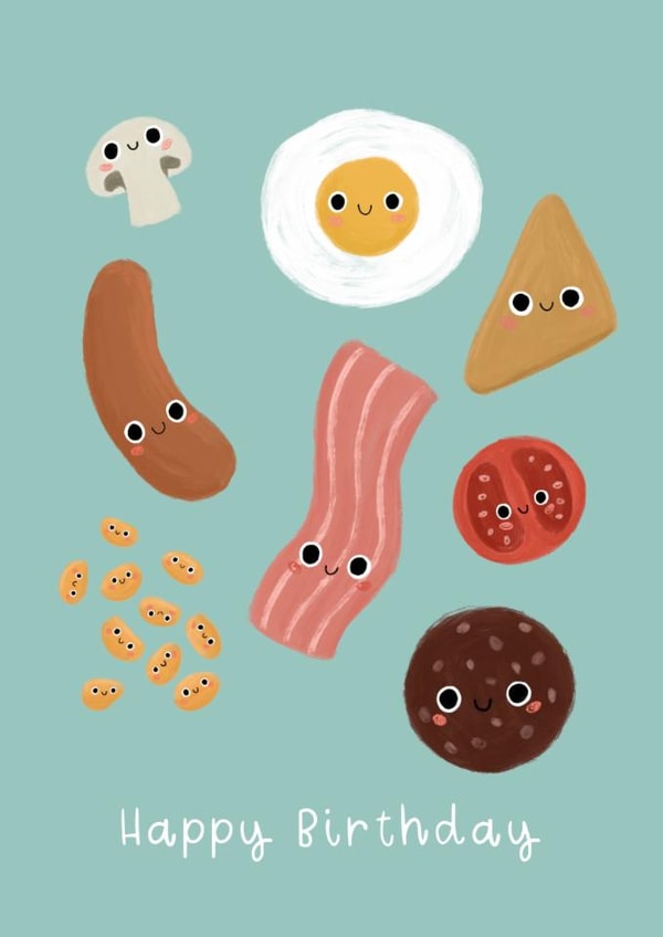 Cute Birthday Card - Breakfast Food created by Becky Down