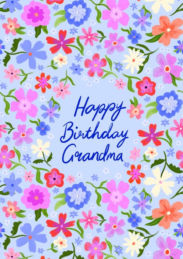 Classic Birthday Card - For Grandma - Pretty Flowers created by Carla Ellis