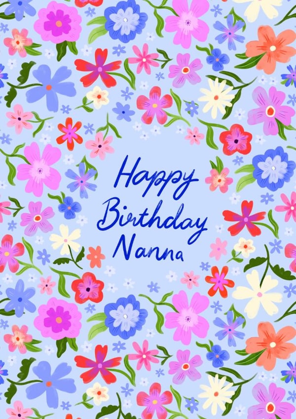 Classic Birthday Card - For Nanna - Pretty Flowers created by Carla Ellis