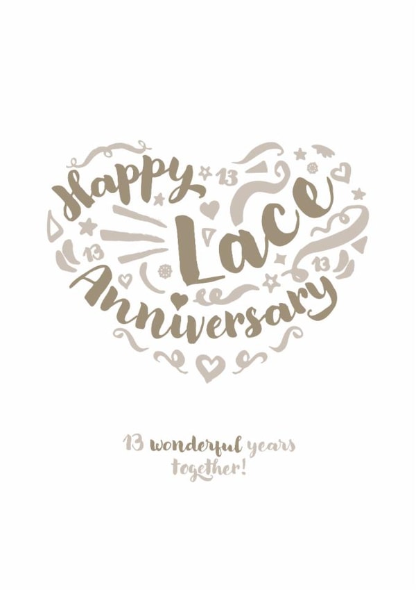 Classic Anniversary Card - 11th - Lace created by Fatchair Print