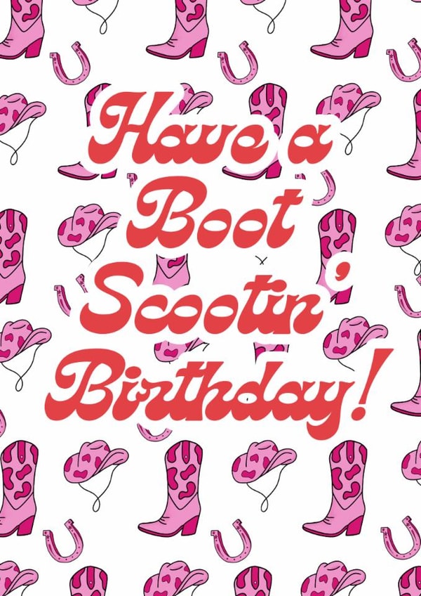 Country & Western Birthday Card - Cowboy - Have A Boot Scootin' Birthday created by Char's Designs